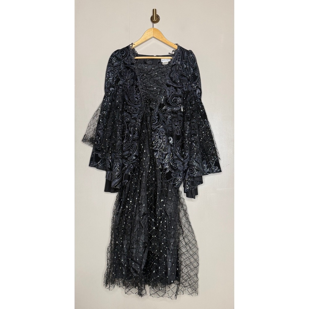 Wishcraft Wicked Princess Girls Halloween Costume Dress Black Sparkle Size 12
